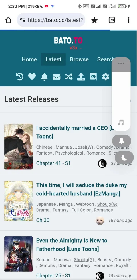 New and latest releases of Batoto app